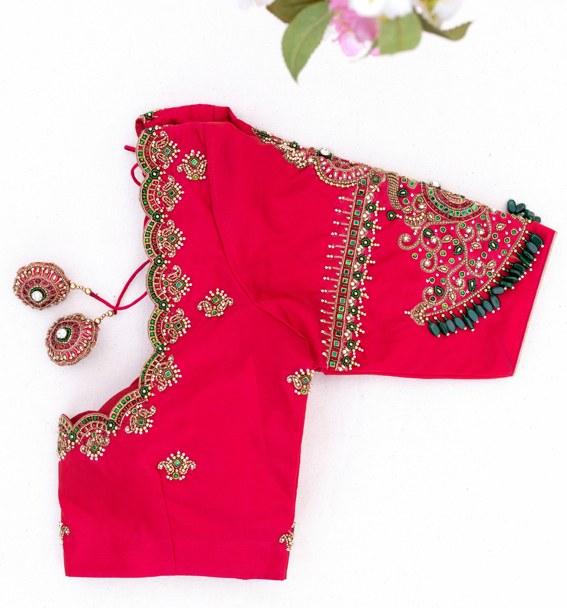 Red Kemp Embroidery Bridal Blouse