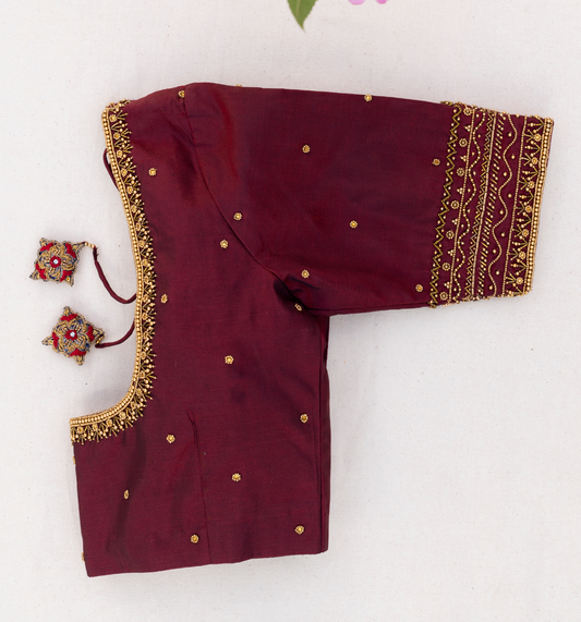 Maroon Embroidery Blouse